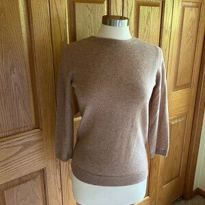TALBOTS - Audrey Cashmere Donegal Sweater - Camel Heather -- NEW with Tag